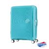 AT美國旅行者 25吋Curio立體唱盤刻紋硬殼可擴充TSA行李箱(水平藍)