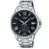 【CASIO】內斂條紋設計精緻羅馬時刻不鏽鋼錶-黑面(MTP-EX100D-1A)