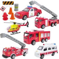消防車玩具組玩具車小汽車模型玩具組6入 937558【卡通小物】