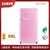 福利品 SAMPO聲寶 歐風美型 99L直冷單門小冰箱SR-C10(P) 粉彩紅