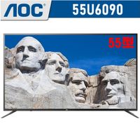 【美國AOC】55吋4K HDR智慧聯網液晶顯示器+視訊盒55U6090停產免費升等AOC高階安卓11連網液晶電視聯網
