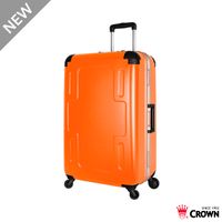 CROWN皇冠 十字鋁框拉桿箱 霧面防刮系列 行李箱/旅行箱-29吋(橘色)