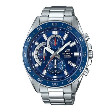 【CASIO 卡西歐】三眼計時賽車男錶 不鏽鋼錶帶 防水100米 日期顯示 EFV-550D-2A