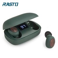 【RASTO】RS18 真無線電量顯示藍牙5.0耳機(綠)