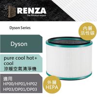 【南紡購物中心】Renza濾網 適用Dyson HP00 HP01 HP02 HP03 DP01 DP03 HEPA活性碳濾芯 2合1 清净機耗材