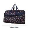 【HAPI+TAS】日本摺疊旅行袋 收納袋 開學袋(H0004-大-摩登花朵深藍)【威奇包仔通】
