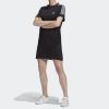【adidas 愛迪達】連身裙 女款 短袖上衣 運動 寬鬆 三葉草 TEE DRESS 黑 GN2777