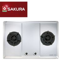 櫻花 SAKURA-珍珠壓紋不鏽鋼檯面式瓦斯爐G-2623S(天然瓦斯)