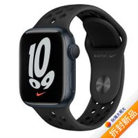 Apple Watch Nike+Series 7 GPS版 45mm 午夜色鋁金屬錶殼配黑色Nike運動錶帶(MKNC3TA/A)(美商蘋果)【拆封新品】【含旅充】