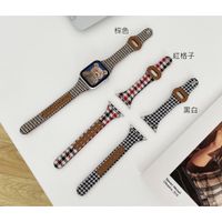 Apple Watch 4 5 6 7 SE 錶帶 千鳥格 奢華 watch7 NIKE+ 蘋果 帆布 編織 小蠻腰