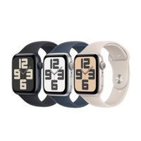 Apple Watch SE GPS , 44mm 金色鋁金屬錶殼 搭星光色運動錶帶 _ 台灣公司貨