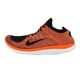美國百分百【Nike】Free 4.0 Flyknit 耐吉 鞋子 慢跑鞋 運動鞋 球鞋 編織 螢光橘 黑 男款 US 9.5號 G030