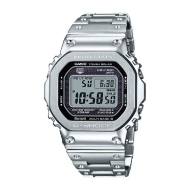 CASIO 卡西歐 G-SHOCK 全金屬太陽能電波手錶-銀 GMW-B5000D-1