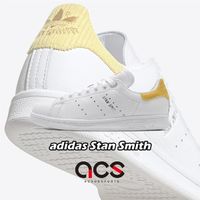 adidas 休閒鞋 Stan Smith W 白 黃 女鞋 皮革 燈芯絨 小白鞋 運動鞋【ACS】 H69023