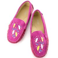 G.Ms. 親子鞋-麂皮X牛皮彩繪貼鑽休閒鞋-甜桃紅