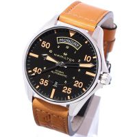 HAMILTON H64645531 漢米爾頓 手錶 機械錶 42mm 卡其航空系列 藍寶石 皮錶帶 男錶女錶