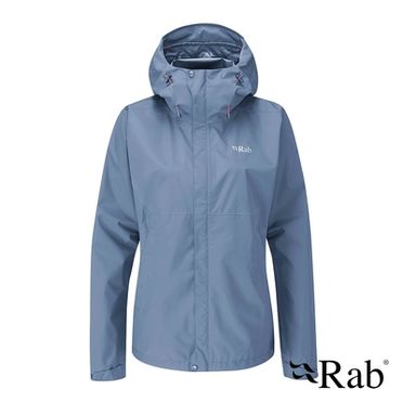 【RAB】Downpour Eco Jacket 透氣防風防水連帽外套 女款 夜落藍 #QWG83