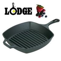 Lodge 牛排鍋 平底鍋 鑄鐵鍋 生鐵鍋 方形鍋 #L8SGP3 方形 橫紋 鑄鐵煎鍋【LO0028】