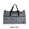 【HAPI+TAS】日本摺疊旅行袋 收納袋 開學袋(H0004-大-黑灰色蘇格蘭紋)【威奇包仔通】