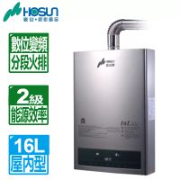 【豪山HOSUN】 16L數位變頻分段火排強制排氣熱水器 HR-1601(全國配送不含安裝) 桶裝瓦斯