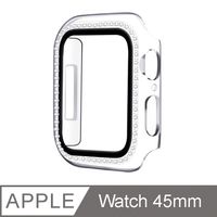 IN7 Apple Watch Series 7 單排鑲鑽手錶防摔電鍍保護殼45mm-透明