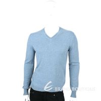 ALLUDE 100% CASHMERE 肘拼接設計V領毛衣(藍綠色) 1440552-16